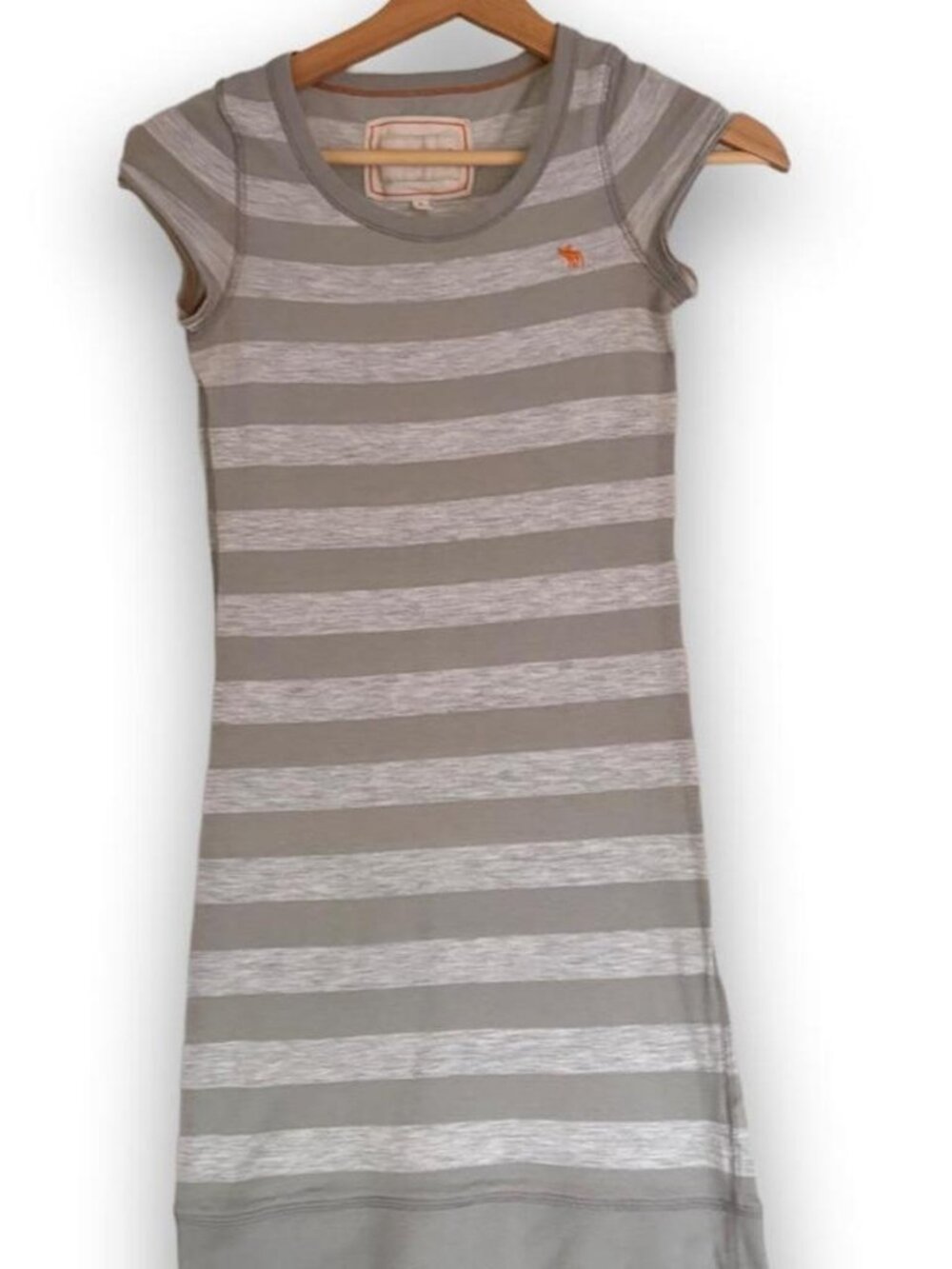Abercrombie & Fitch gray and white horizontal striped dress Size Small